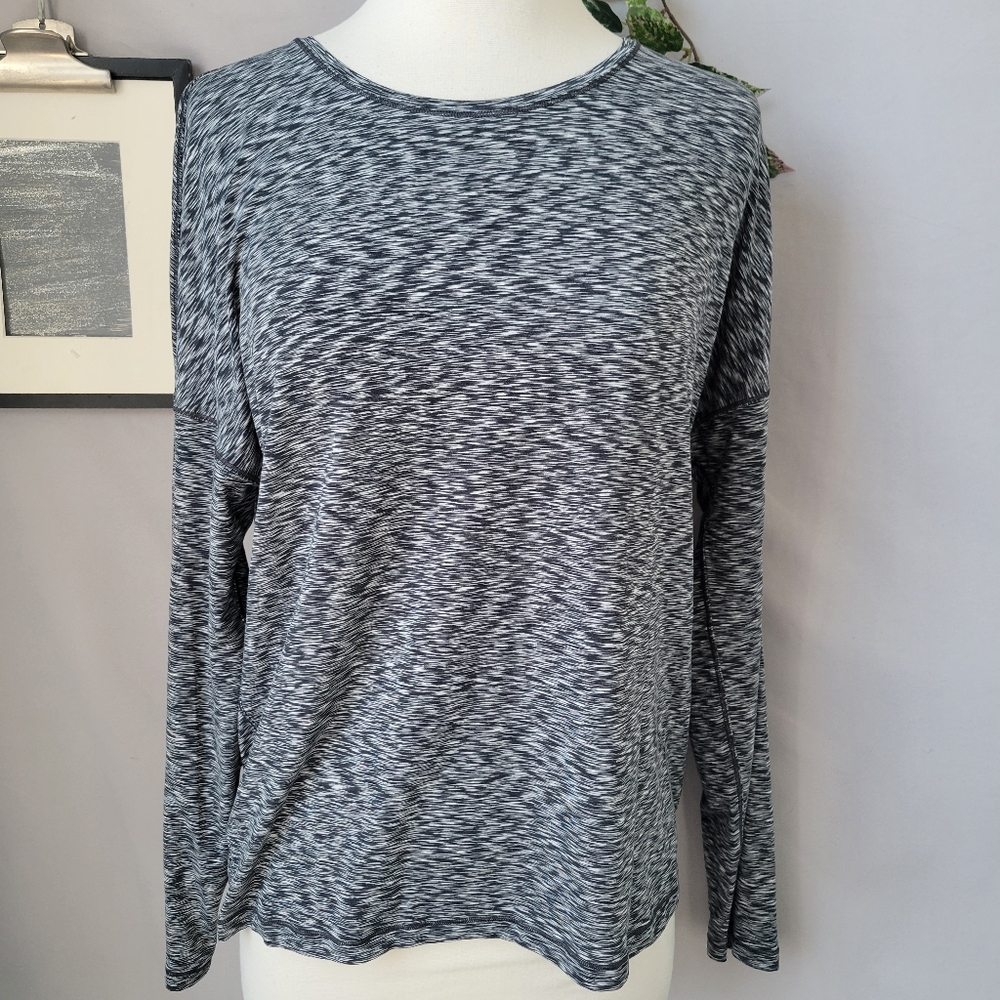 Lululemon Get Set Long Sleeve Spaced‎ Out Space Dye Black White 10 or 12